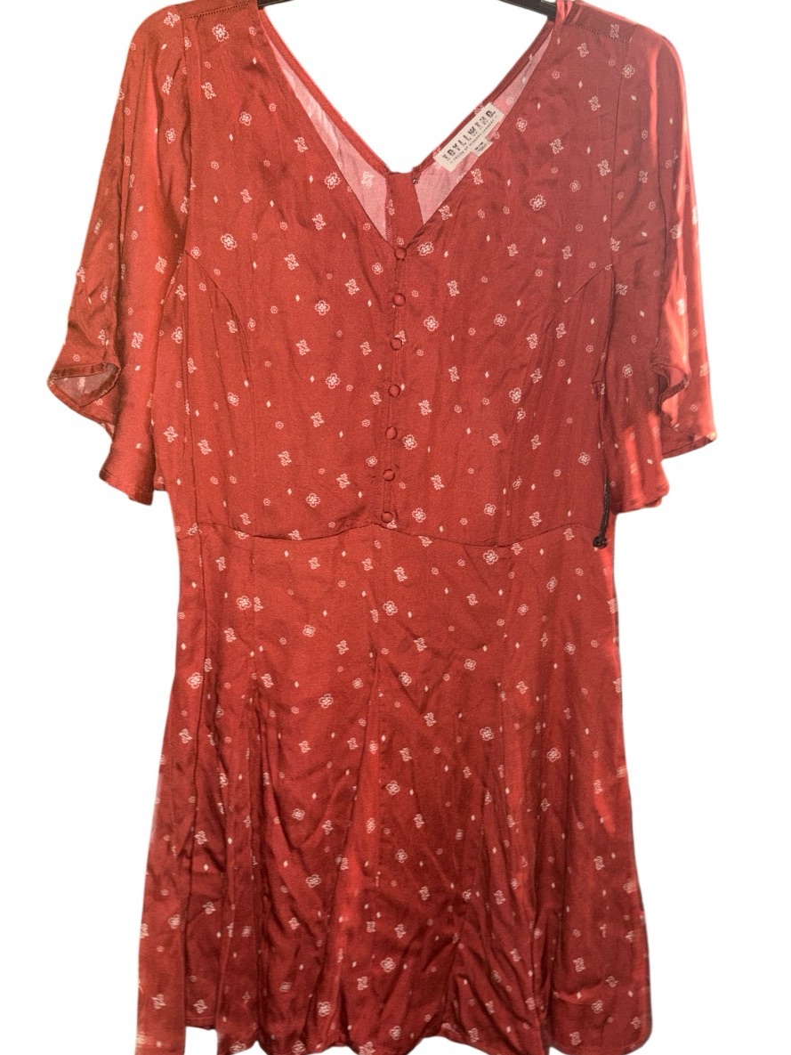 Idyllwind Rust Red Floral Short Sleeve Romper